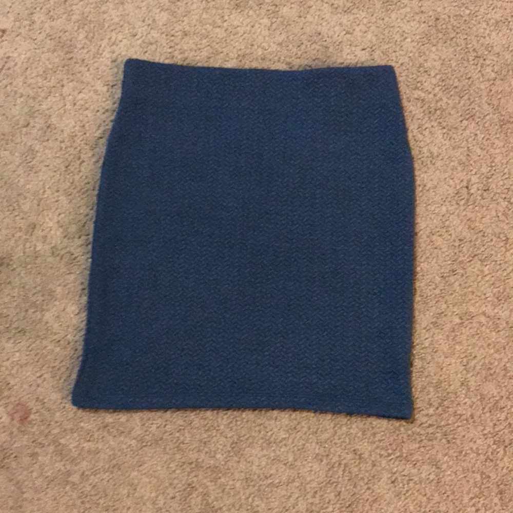A mini blue skirt